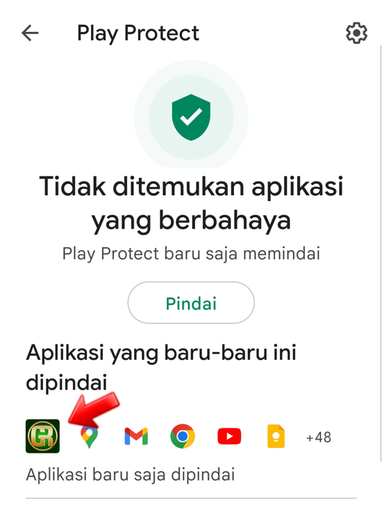 Tidak ditemukan aplikasi yang berbahaya